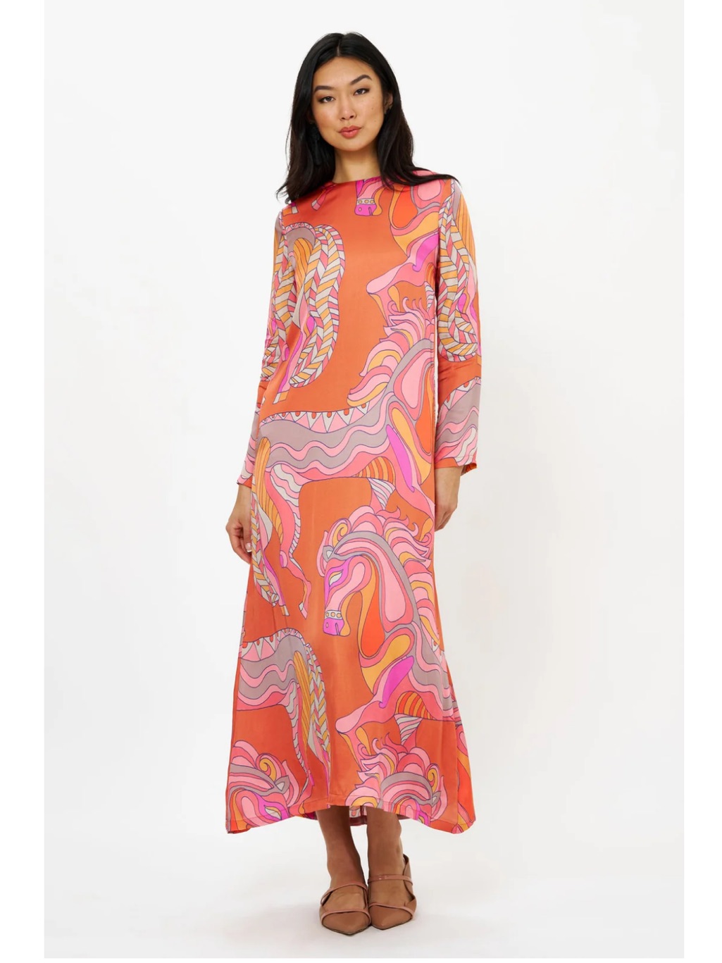 Oliphant Arabia Maxi Dress In Orange